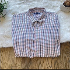 Land’s End Tattersall Long Sleeve Shirt Men's 17-35 Multicolor Large Wedding